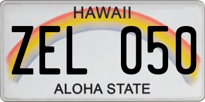 HI license plate ZEL050