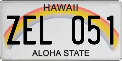 HI license plate ZEL051