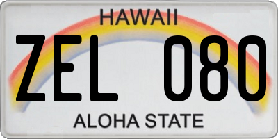 HI license plate ZEL080