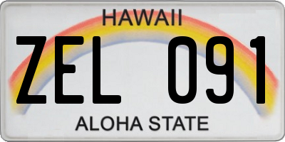 HI license plate ZEL091