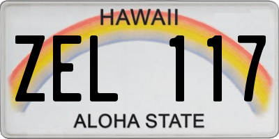 HI license plate ZEL117
