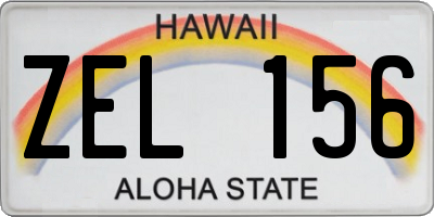 HI license plate ZEL156