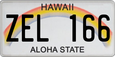 HI license plate ZEL166