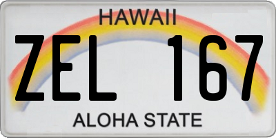 HI license plate ZEL167