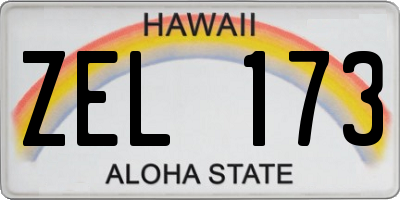 HI license plate ZEL173