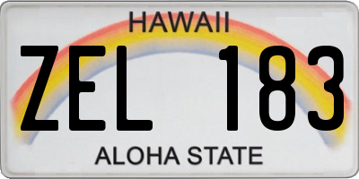 HI license plate ZEL183
