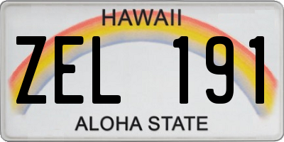 HI license plate ZEL191