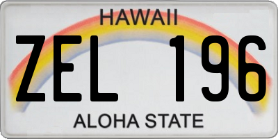 HI license plate ZEL196