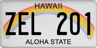 HI license plate ZEL201