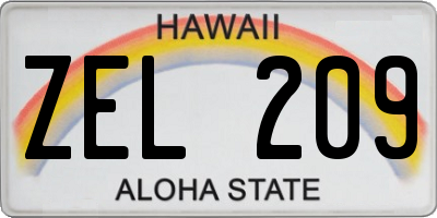 HI license plate ZEL209