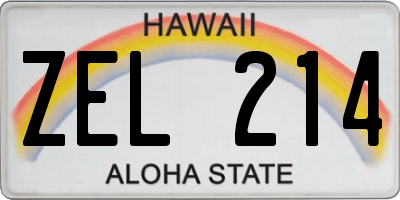 HI license plate ZEL214