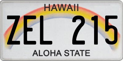 HI license plate ZEL215