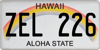 HI license plate ZEL226
