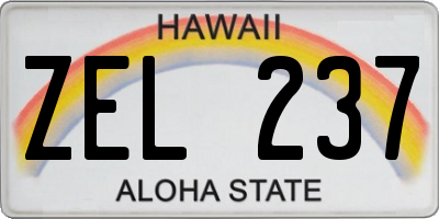 HI license plate ZEL237