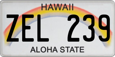 HI license plate ZEL239
