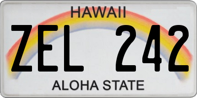 HI license plate ZEL242