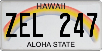 HI license plate ZEL247