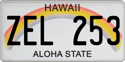 HI license plate ZEL253