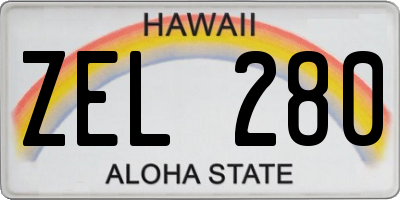 HI license plate ZEL280