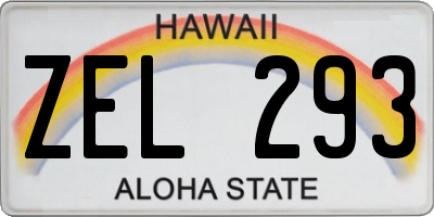 HI license plate ZEL293