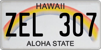 HI license plate ZEL307