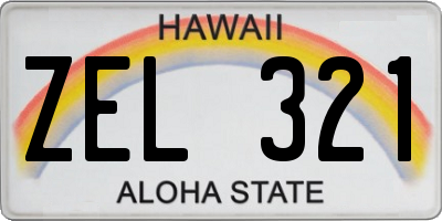 HI license plate ZEL321