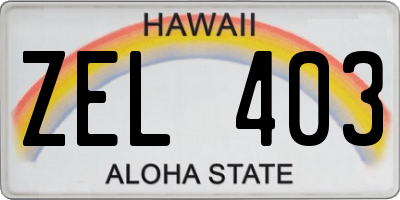 HI license plate ZEL403