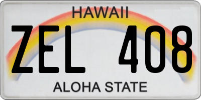 HI license plate ZEL408
