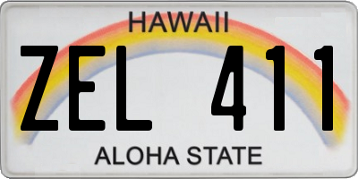 HI license plate ZEL411