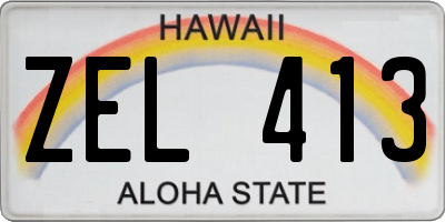 HI license plate ZEL413