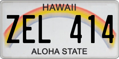 HI license plate ZEL414