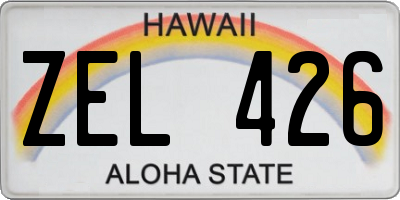 HI license plate ZEL426