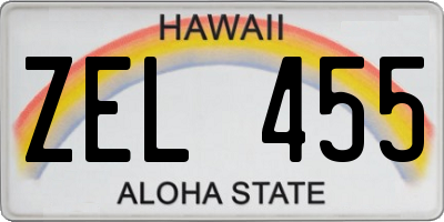 HI license plate ZEL455