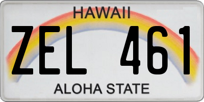 HI license plate ZEL461