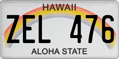 HI license plate ZEL476