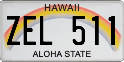 HI license plate ZEL511