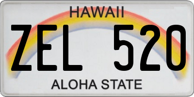 HI license plate ZEL520