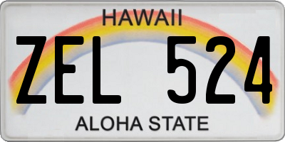 HI license plate ZEL524
