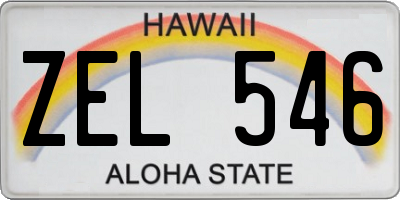 HI license plate ZEL546