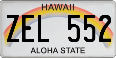 HI license plate ZEL552