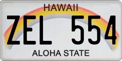 HI license plate ZEL554
