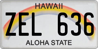 HI license plate ZEL636