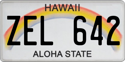 HI license plate ZEL642