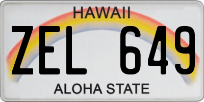 HI license plate ZEL649