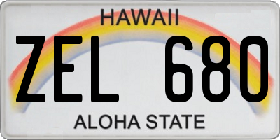 HI license plate ZEL680