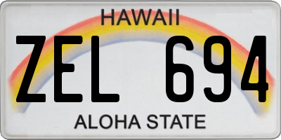 HI license plate ZEL694