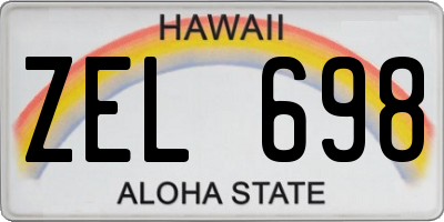 HI license plate ZEL698