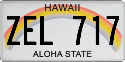 HI license plate ZEL717