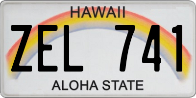 HI license plate ZEL741