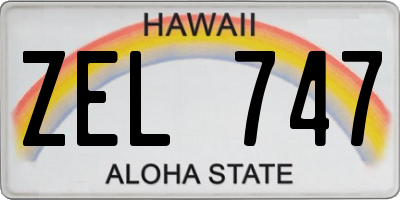 HI license plate ZEL747